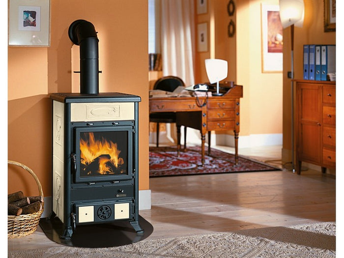 la nordica stufa a legna rossella r1 bii col. liberty panna cod:ferx.vit49546