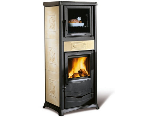 la nordica stufa a legna rossella plus forno evo col. liberty panna cod:ferx.vit49548