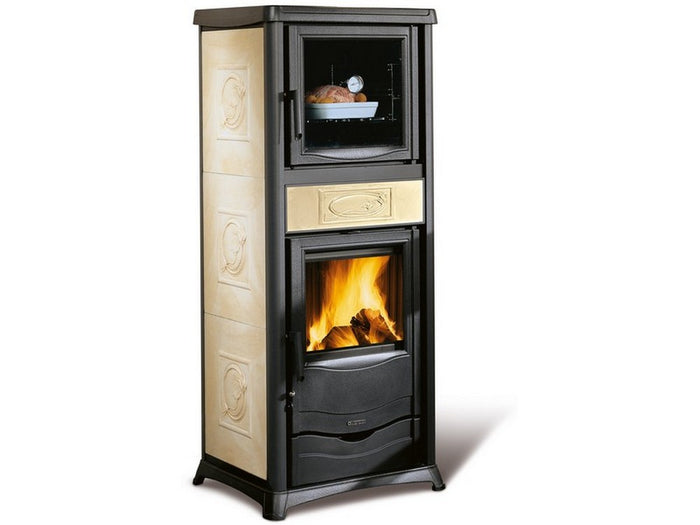 la nordica stufa a legna rossella plus forno evo col. liberty panna cod:ferx.vit49548