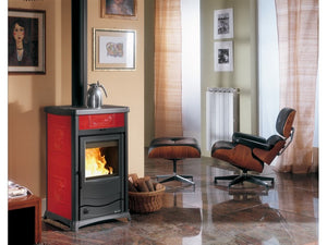 la nordica termostufa a legna termorossella plus evo dsa 4.0 col. liberty bordeaux cod:ferx.vit49550