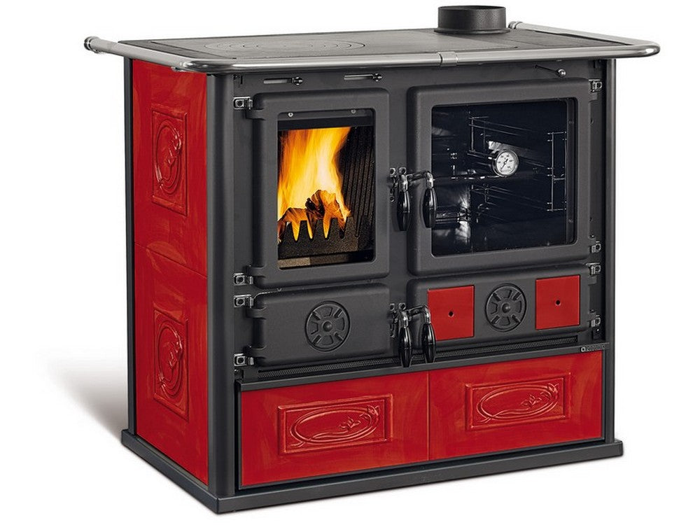 la nordica cucina a legna rosa 5.0 vst ceramica col. liberty bordeaux cod:ferx.vit49561