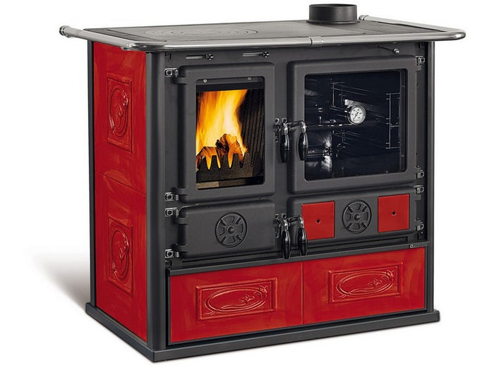la nordica cucina a legna rosa 5.0 vst ceramica col. liberty bordeaux cod:ferx.vit49561