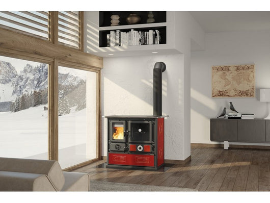 la nordica termocucina a legna termorosa dsa 4.0 col. liberty bordeaux cod:ferx.vit53408