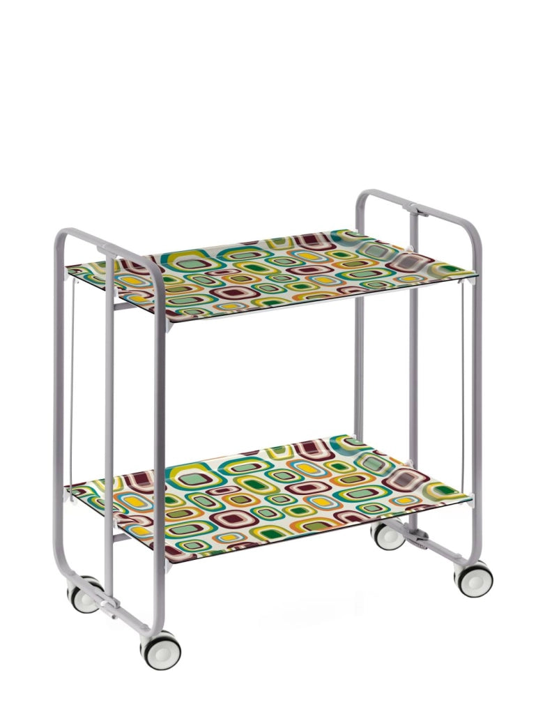Carrello da cucina pieghevole grigio con ruote BAUHAUS 2 ripiani