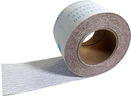 Schuurpapier a rullo con corso 180 - Ossidiana di alluminio - Linee di abrasione secca 93 mm - 12,5 m - Per legno/metallo/pittura - Elevata qualità - Rullo abrasivo