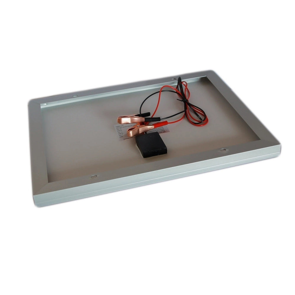 Trade Shop - Pannello Solare Modulo Fotovoltaico 50w 50watt 12v Celle Silicio Pinze Batteria -