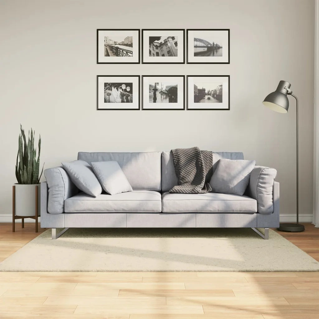 Tappeto a Pelo Corto HUARTE Morbido e Lavabile Crema 120x170 cm 375038