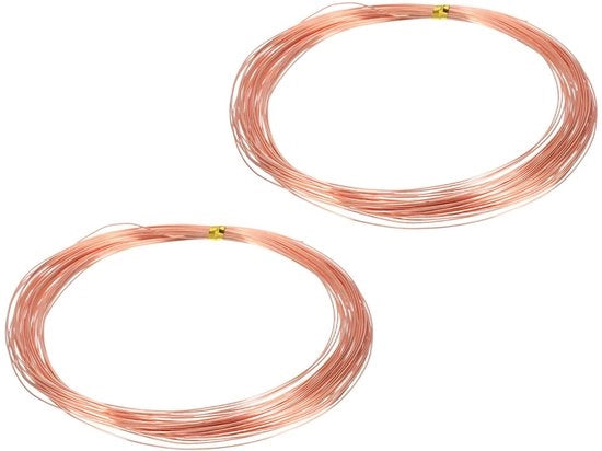 Cavi di rame massivo, 99,9%, 25 gauge (0,45 mm), per la creazione di accessori, elettrocoltivazione, giardinaggio, confezione da 2 pezzi (12 m)