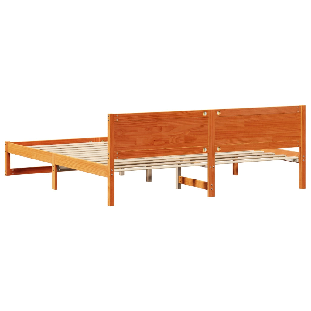 Struttura Letto Marrone Cerato Legno Massello di Pino 180 x 200 cm