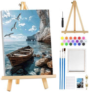 Pittura su Misura - Paesaggio con Cornice - Facile da Fare da Soli - Adatto per Adulti/Basici - Decorazione per Parete - Tela 8 x 30,5 cm - Set di Pittura
