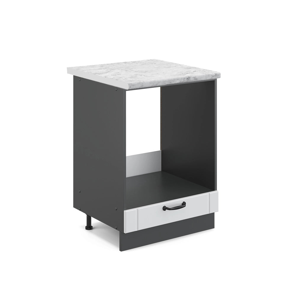 Mobile per forno da incasso Fame-Line Bianco rustico/Antracite 60 cm, PL Marmo Vicco