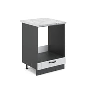 Mobile per forno da incasso Fame-Line Bianco rustico/Antracite 60 cm, PL Marmo Vicco