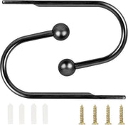 Due supporti per tende - supporti per tende metallici - ganci - decorativi per parete - ganci per tende per camera da letto - soggiorno - bagno - cucina - ufficio - sala da pranzo - caffè - grigio scuro