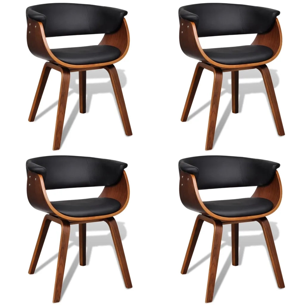Sedie da Pranzo 4 pz in Legno Piegato e Similpelle  cod mxl 7921