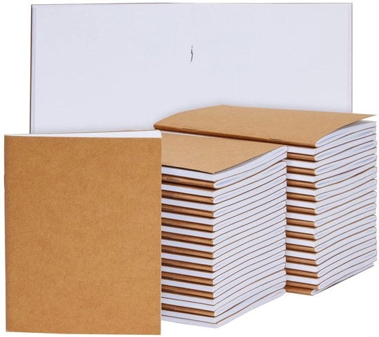 Set di Blocchi di Note Bianchi Senza Linee - Ideali per Schizzi - Format A5 - Carta di Carta - 24 Pezzi - Materiali per Ufficio per Tutti