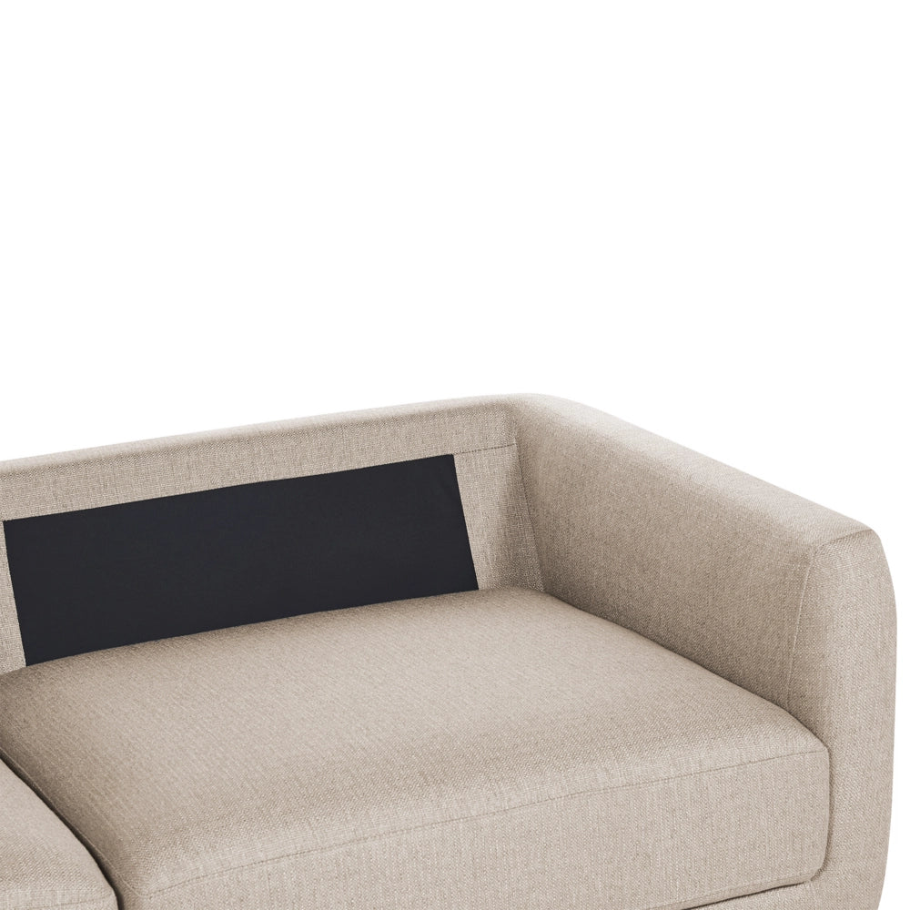 Divano a 3 posti Beige in tessuto poliestere imbottito Divano Cuscini supplementari