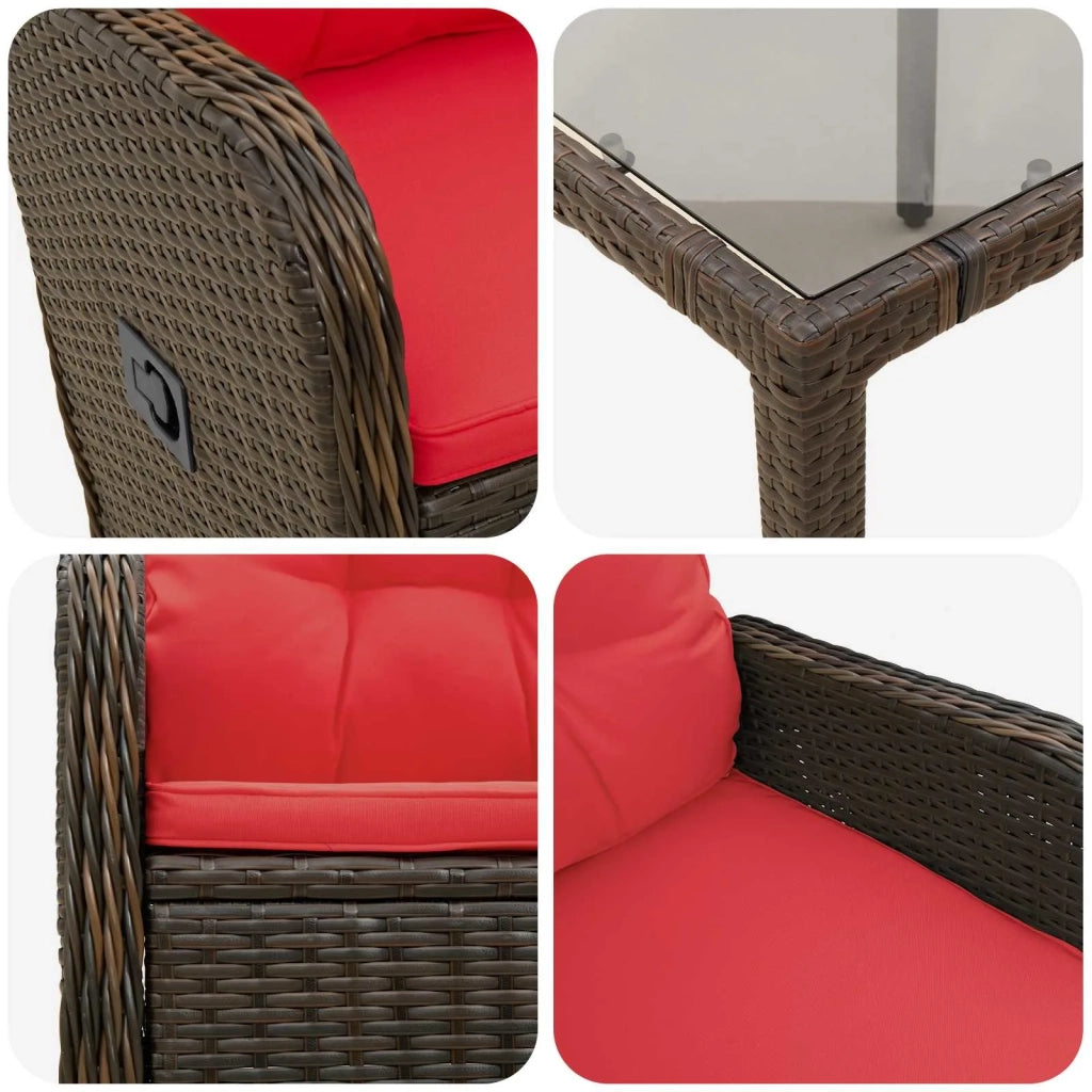 Set da pranzo per esterni 7 pz polyrattan 3422320
