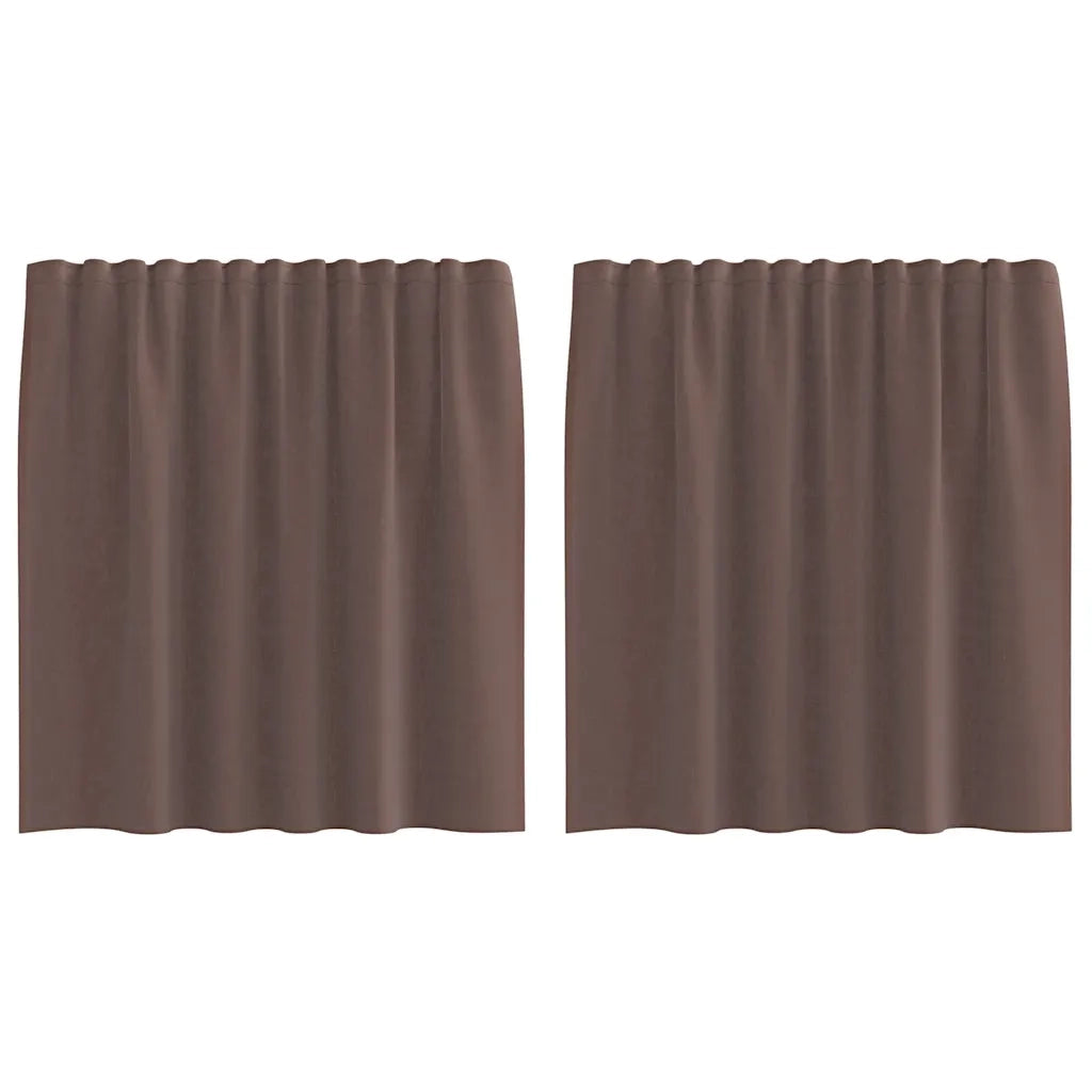 Tende in Voile con Linguetta 2 pz Marrone 4102261