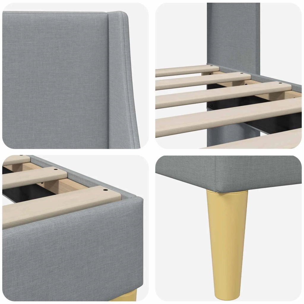 Struttura del letto Grigio chiaro 90 x 200 cm Tessuto