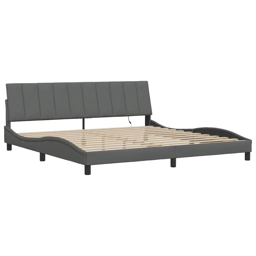 Giroletto senza Materasso Hanko Grigio Scuro 200x200 cm Tessuto