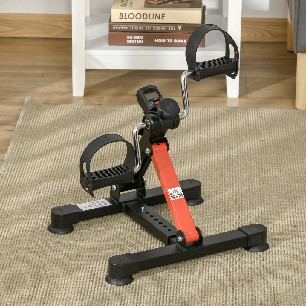 Mini cyclette per casa con resistenza regolabile e schermo LCD ¨C zephmum ¨C 33-43x40x24,5-34,5 cm acciaio nero
