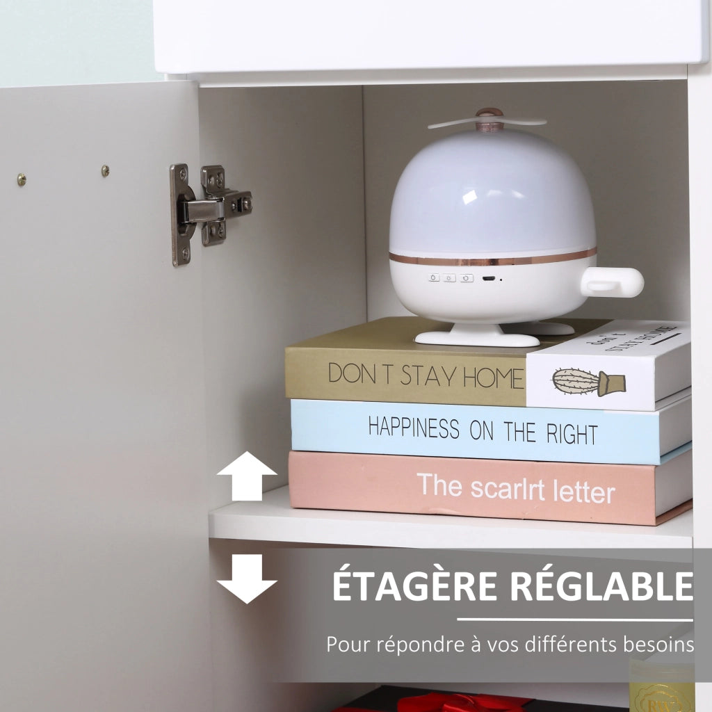 Mobiletto per Bagno con Ante e Cassetto ¨C zephmum ¨C Legno Bianco 30x30x60