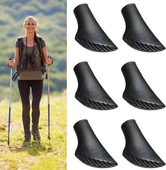 Set di 6 Tamponi in Gomma per Bastoni da Sci Alpinismo, Sci, Escursioni e Trekking Universali Accessori per Bastoni da Sci, Multifunzionali Montagna, Sci, Escursioni e Alpinismo