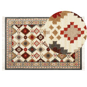 Tappeto di lana multicolore  kilim a mano 140 x 200 cm soggiorno camera da letto