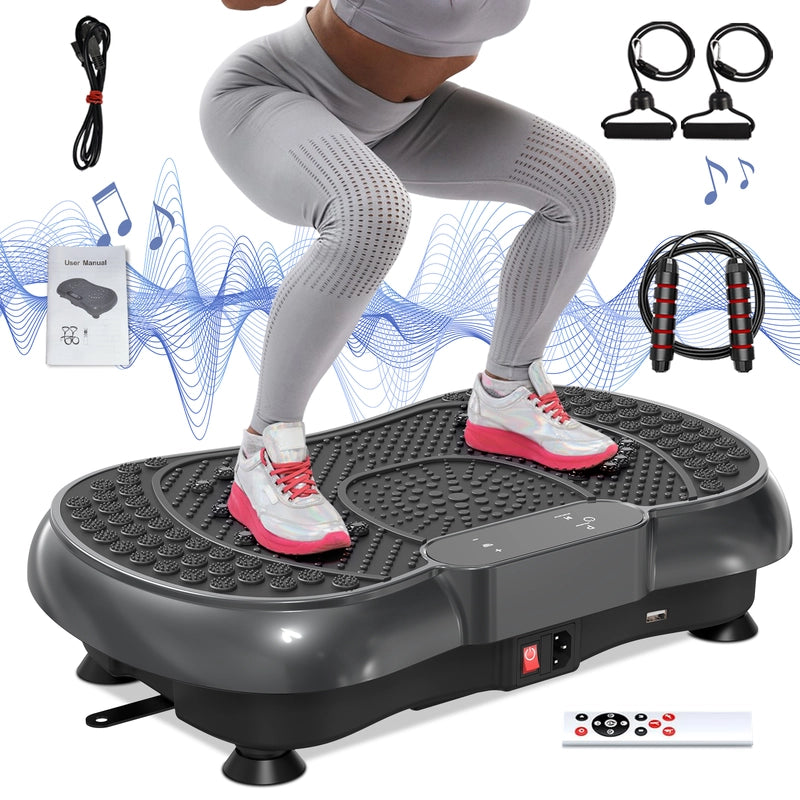 Piattaforma vibrante, attrezzatura per il fitness domestico  con altoparlante Bluetooth, 4 modalità di programmazione, carico massimo 150 kg