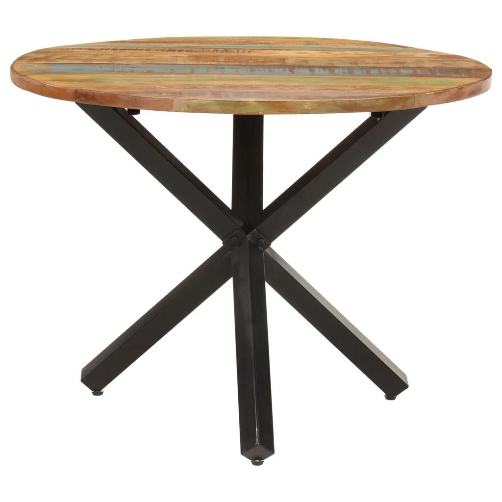 Tavolo da Pranzo Rotondo 100x100x75 cm Massello di Recupero 321682