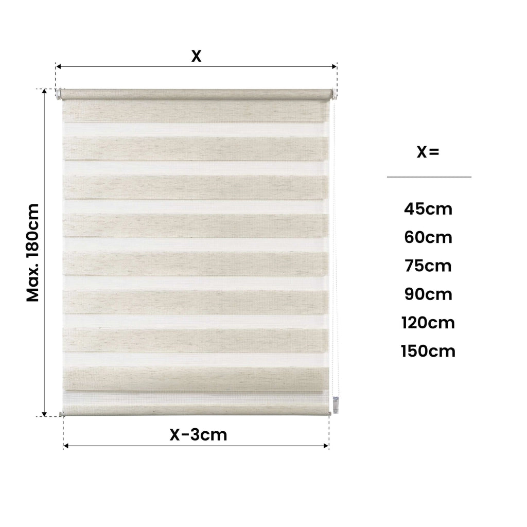 Tenda a Rullo giorno / notte installazione senza foratura EasyFix Lino 75x180 cm