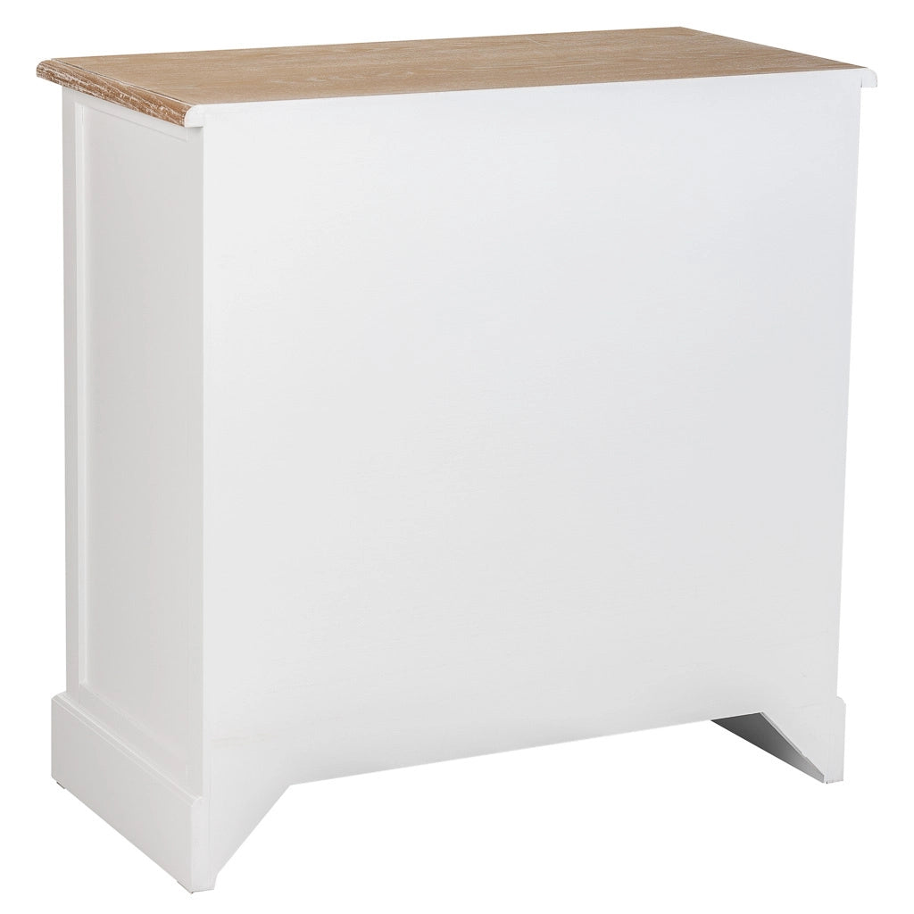 Cassettiera in legno bianca 5 cassetti 80x40x80,5h