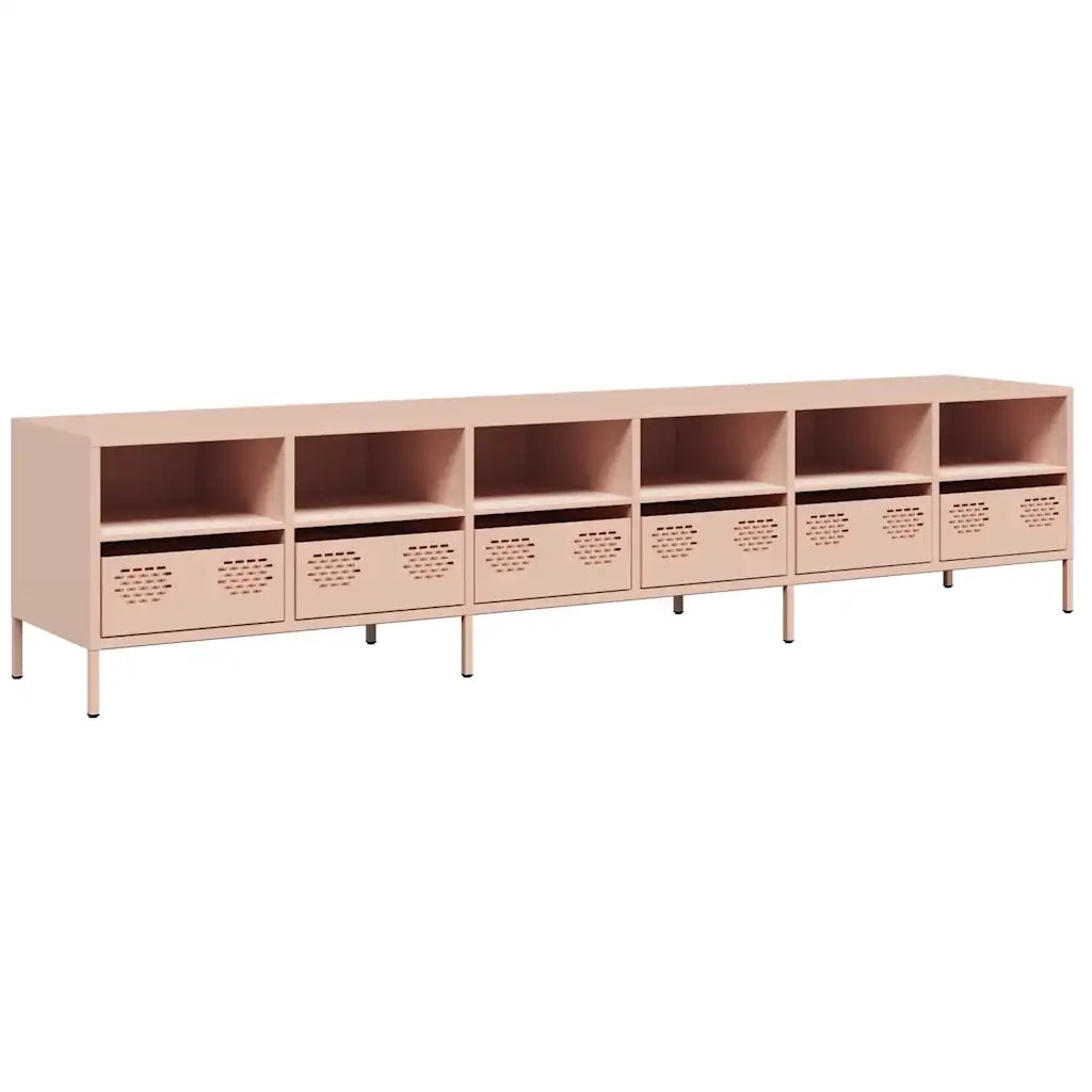 Mobile TV-Credenza per TV-Console TV Rosa 202x39x43,5 cm in Acciaio Laminato a Freddo 250987