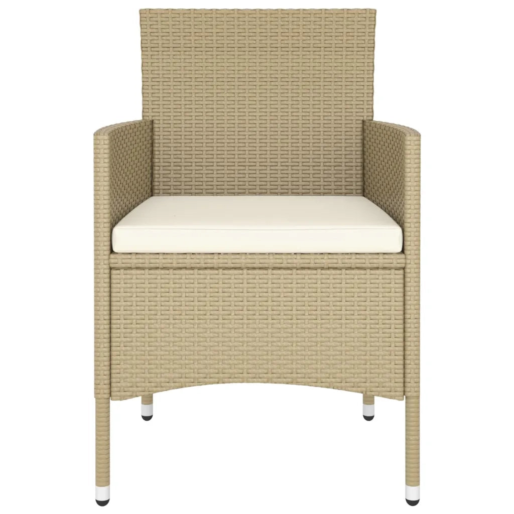 Set da Pranzo per Giardino 5 pz | Set Salotto da Giardino in Polyrattan Beige