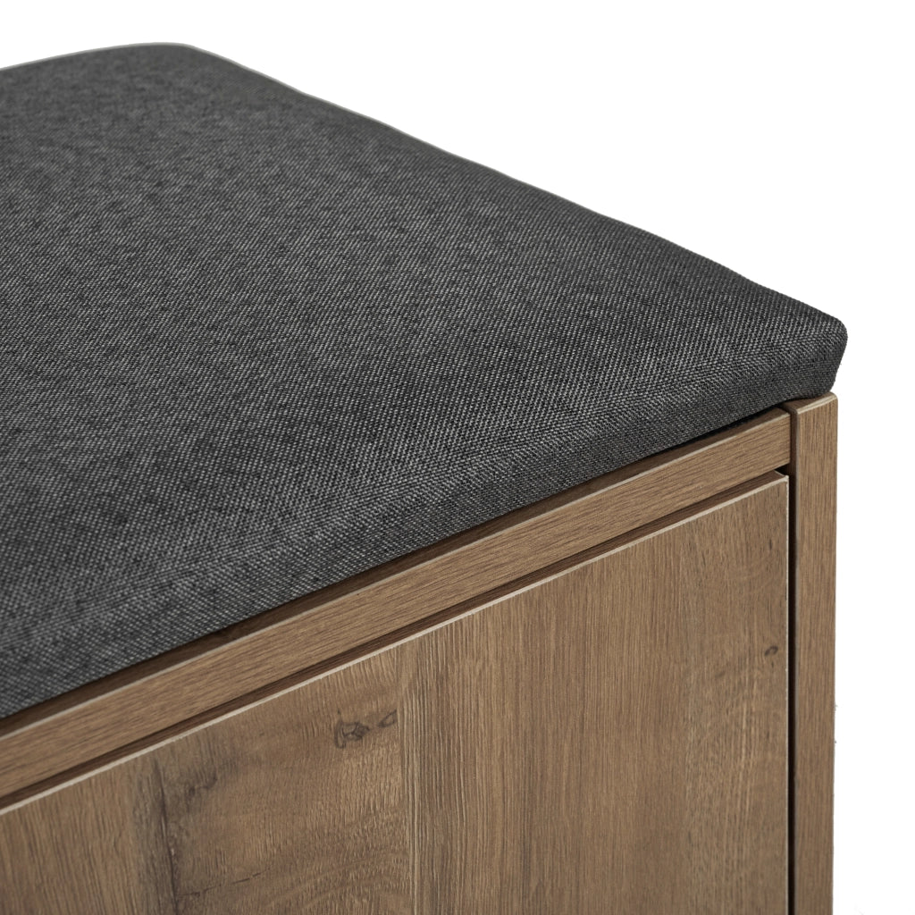 Panca Scarpiera con Ante ¨C MINIMAL ¨C Legno, Metallo, 120x34x82 cm