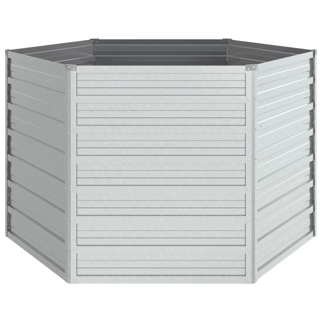 Fioriera rialzata per piante e fiori terrazza giardino 129 x 77 cm acciaio zincato argento 02_0039363