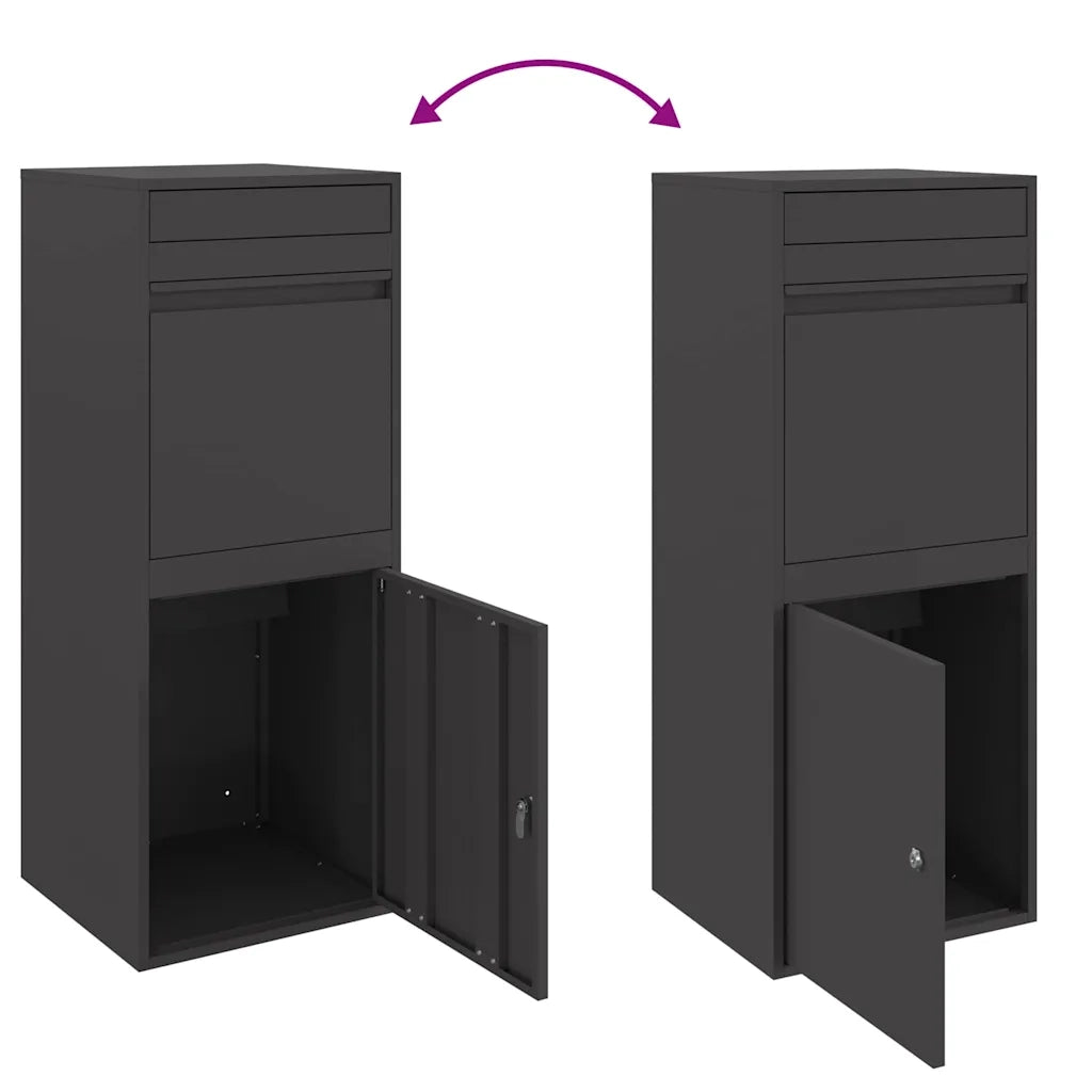 vidaXL Cassetta per pacchi Nero 41 x 38 x 103 cm Acciaio