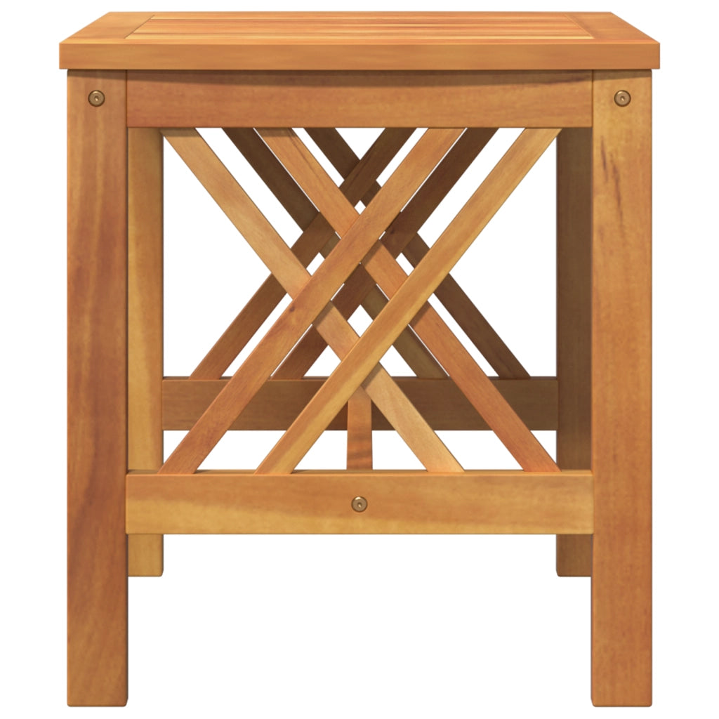 Tavolo laterale da giardino  Marrone 45x45x50 cm in legno massello di acacia