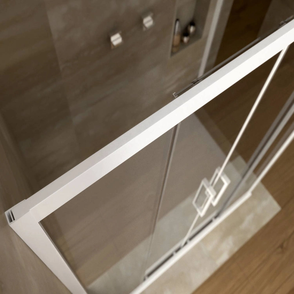 Box Doccia 80x150 CM H 200 Vetro Trasparente Profilo Bianco mod. Star 2 Ante