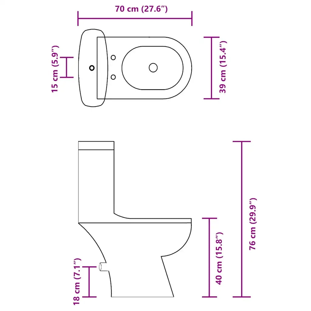 Toilette con Cisterna Bianca CFW9588131