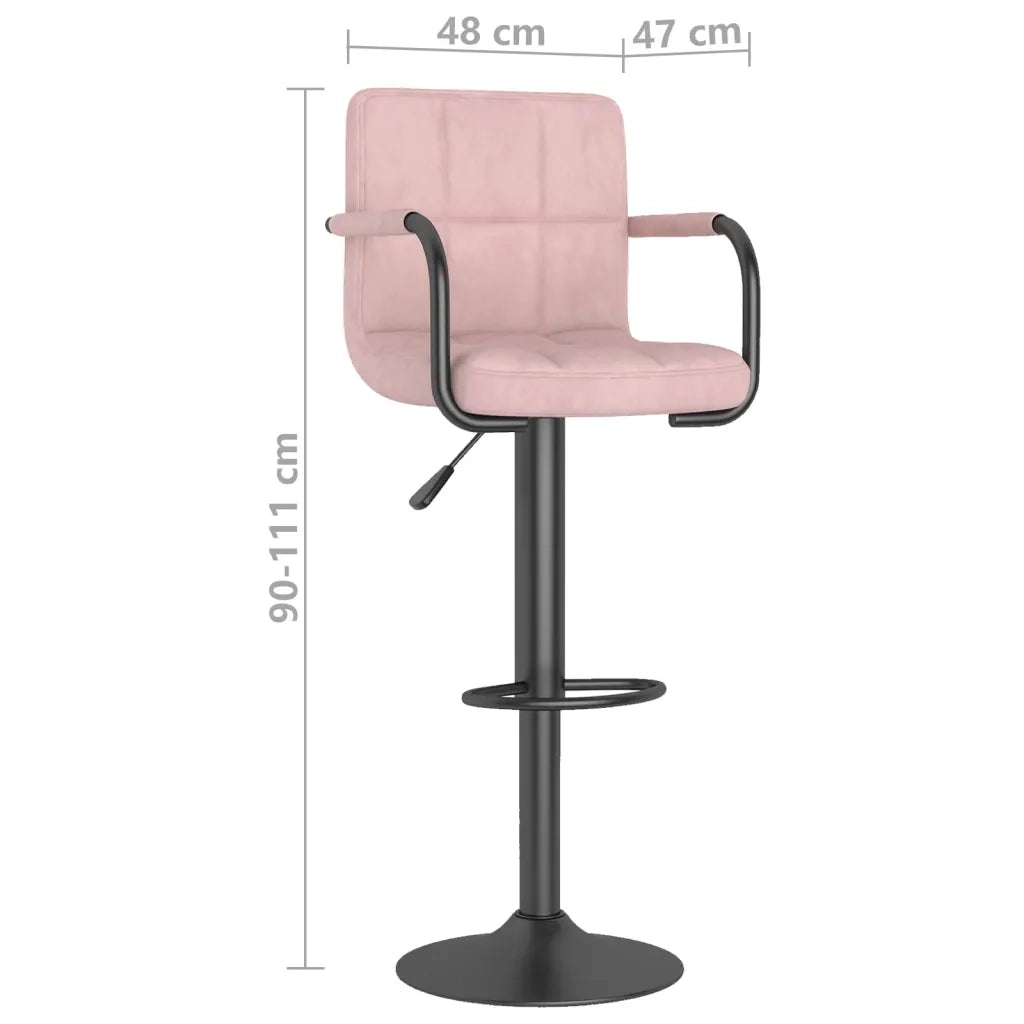 Sgabello da Bar Rosa in Velluto cod mxl 69550