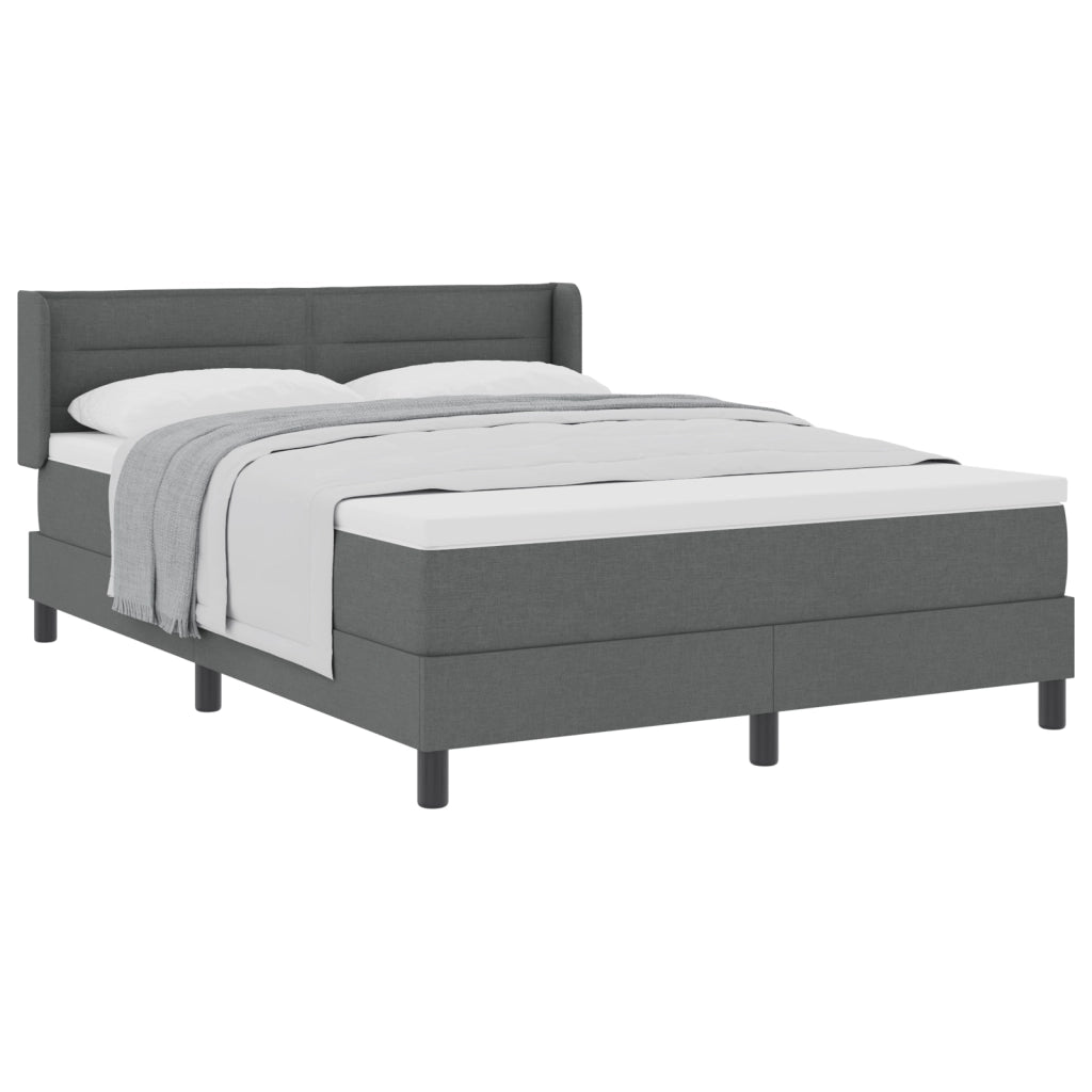 Letto con Box Spring e Materasso Grigio Scuro 160x200 cm Tessuto