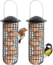 Vetbolhouder a doppio livello, contenitore per cibo per uccelli con tetto, contenitore per cibo per uccelli da appendere, vasca per cibo per uccelli selvatici, balcone da giardino, metallo, 26 cm, nero