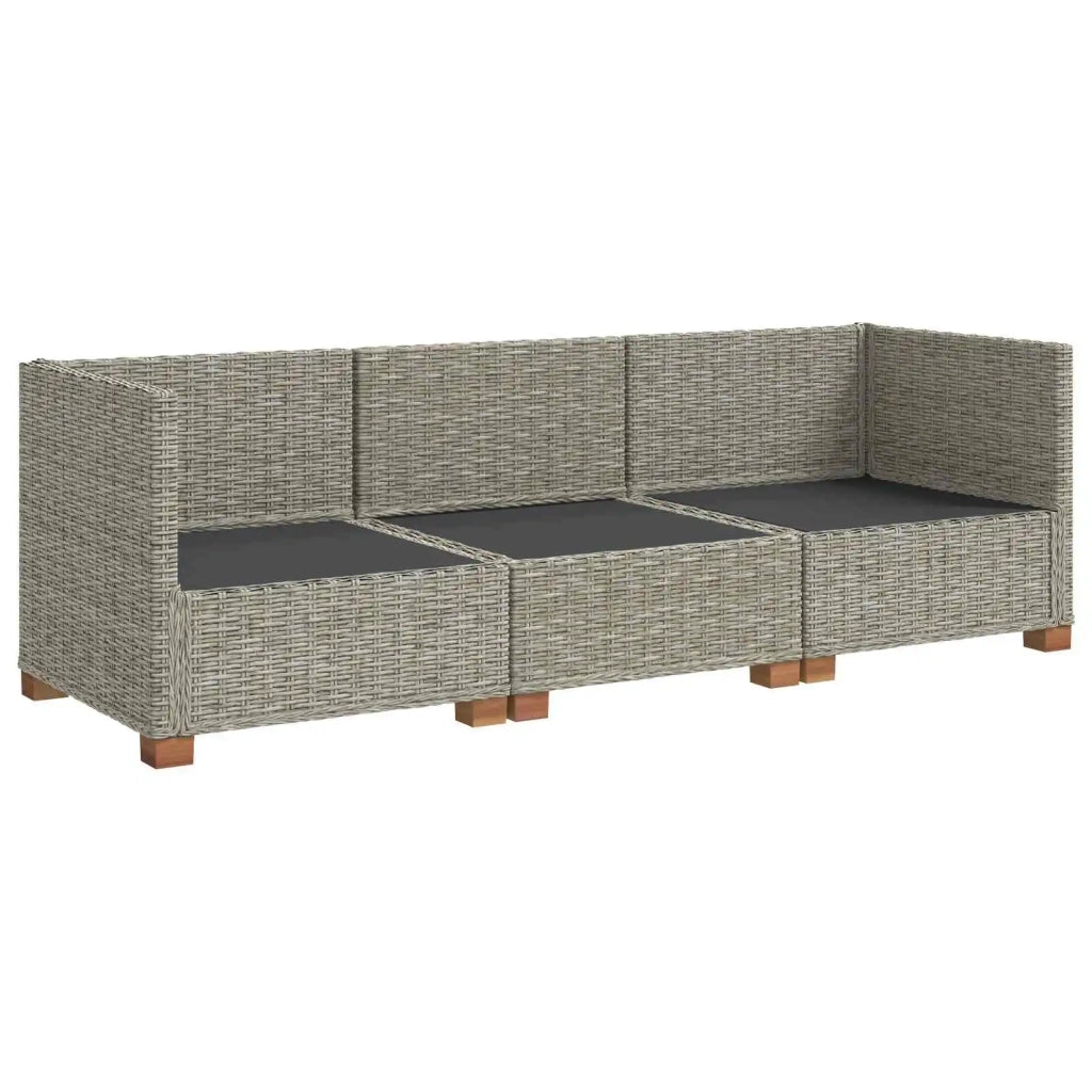 3 pz Set Lounge in Rattan con Cuscini GENDT Rattan naturale 3429859