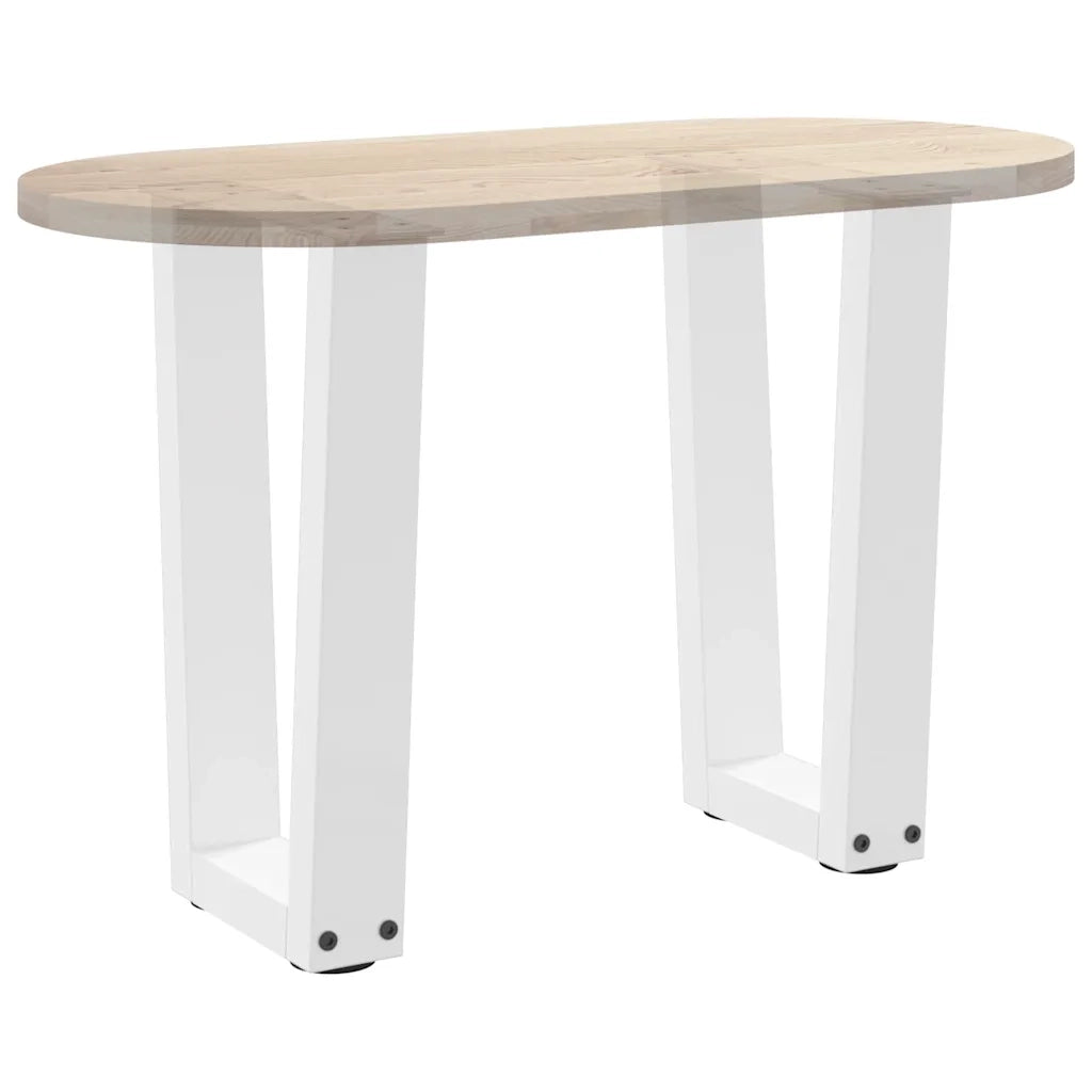 Gambe per Tavolino da CaffÃ¨ a Forma di V 2 pz Bianche 38x(42-43,3) cm Acciaio