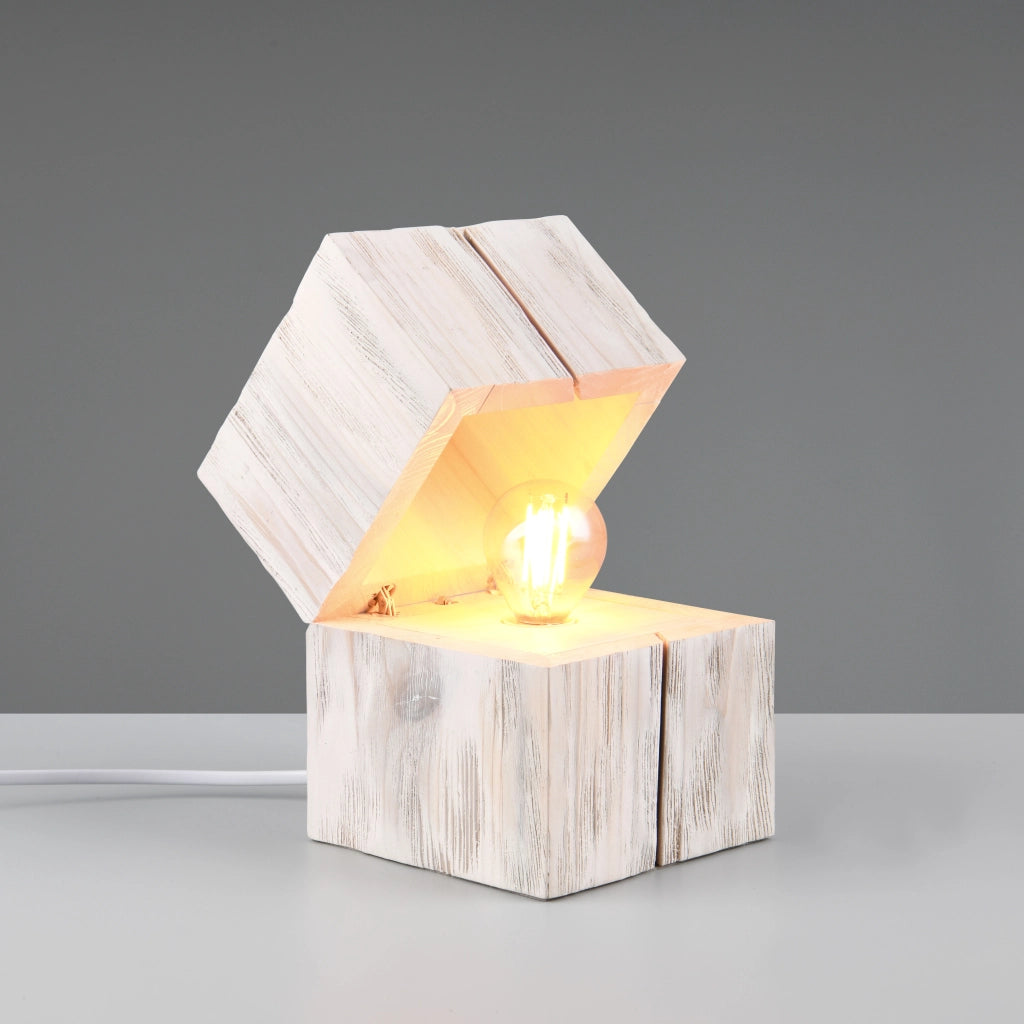 LAMPADA DA TAVOLO E14+LED TREASURE H16CM BIANCA