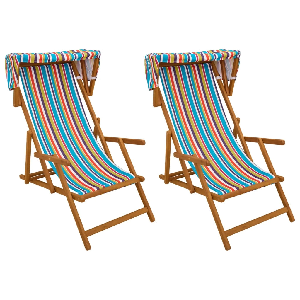 Lettino 2 pcs 3 Posizione Legno di Eucalipto Massello 3407810
