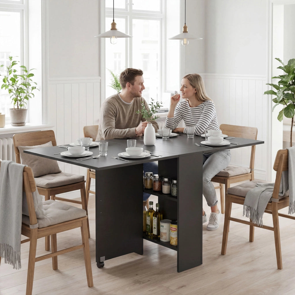 Tavolo pieghevole da pranzo ¨C zephmum ¨C nero 75x140x74 cm