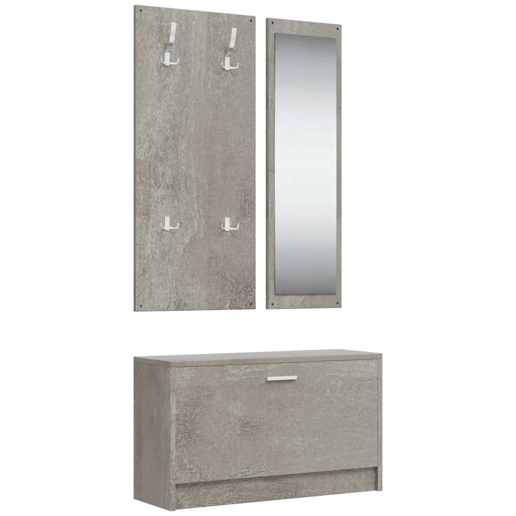 Set Scarpiere 3 in 1 Grigio cemento in Legno Multistrato 342573