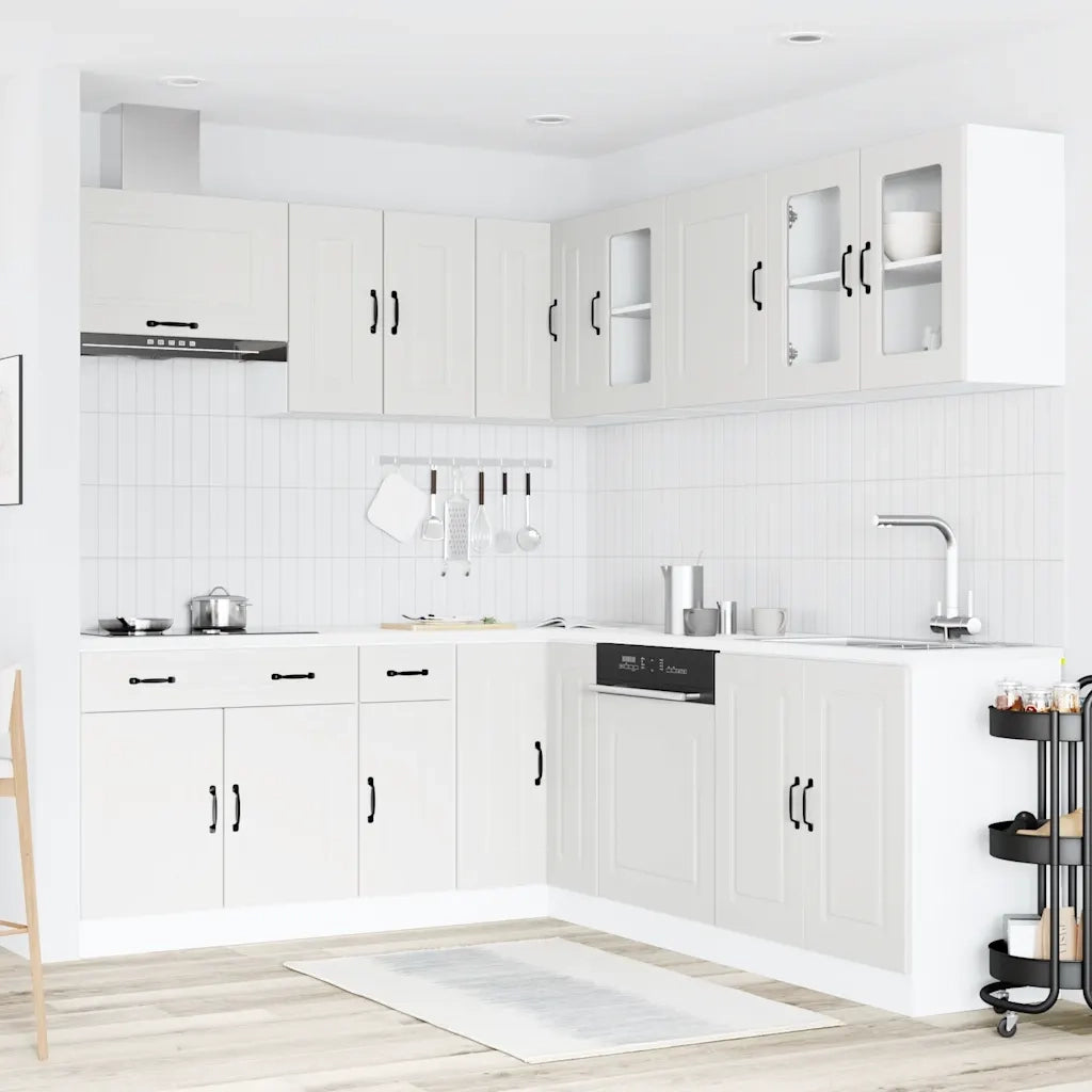vidaXL Set Mobili da Cucina 11 pz Kalmar Bianchi Legno Multistrato